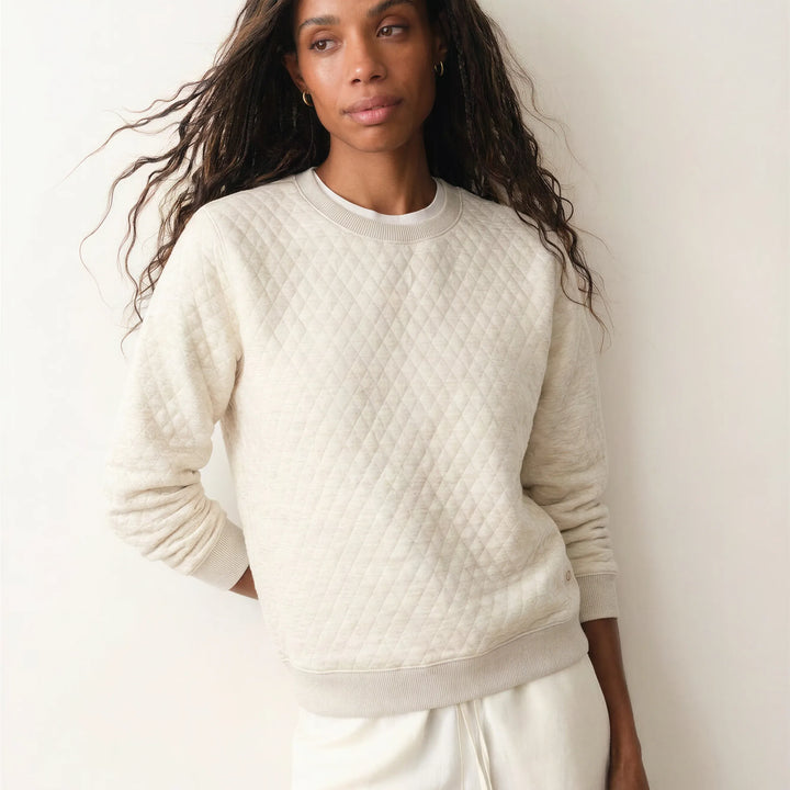 Women's Corbet Quilted Crewneck | Oat