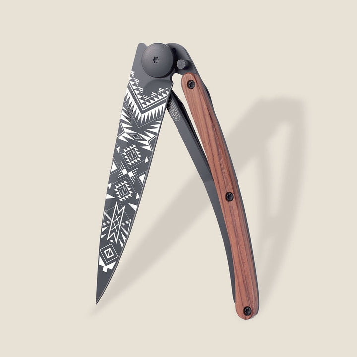 Coral Wood Folding Knife | Navajo Weave