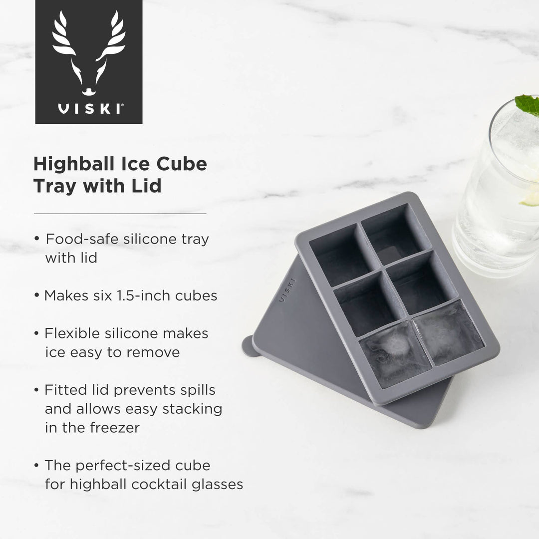1.5" Highball Ice Cube Tray w/ Lid