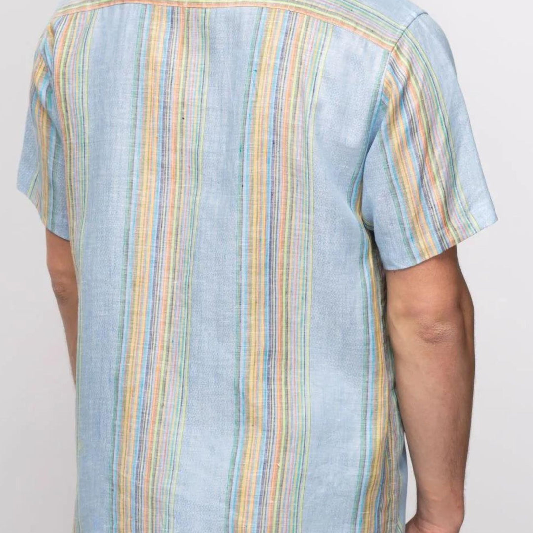 Sky Blue Multicolor Short Sleeve