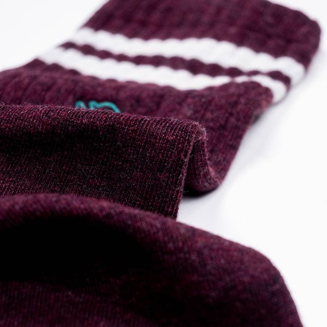 The Retro Burgundy Combed Cotton Socks