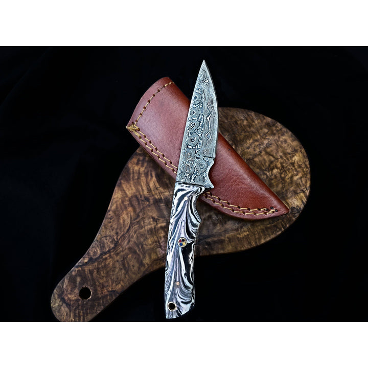 Custom Resin Handled Damascus Knife