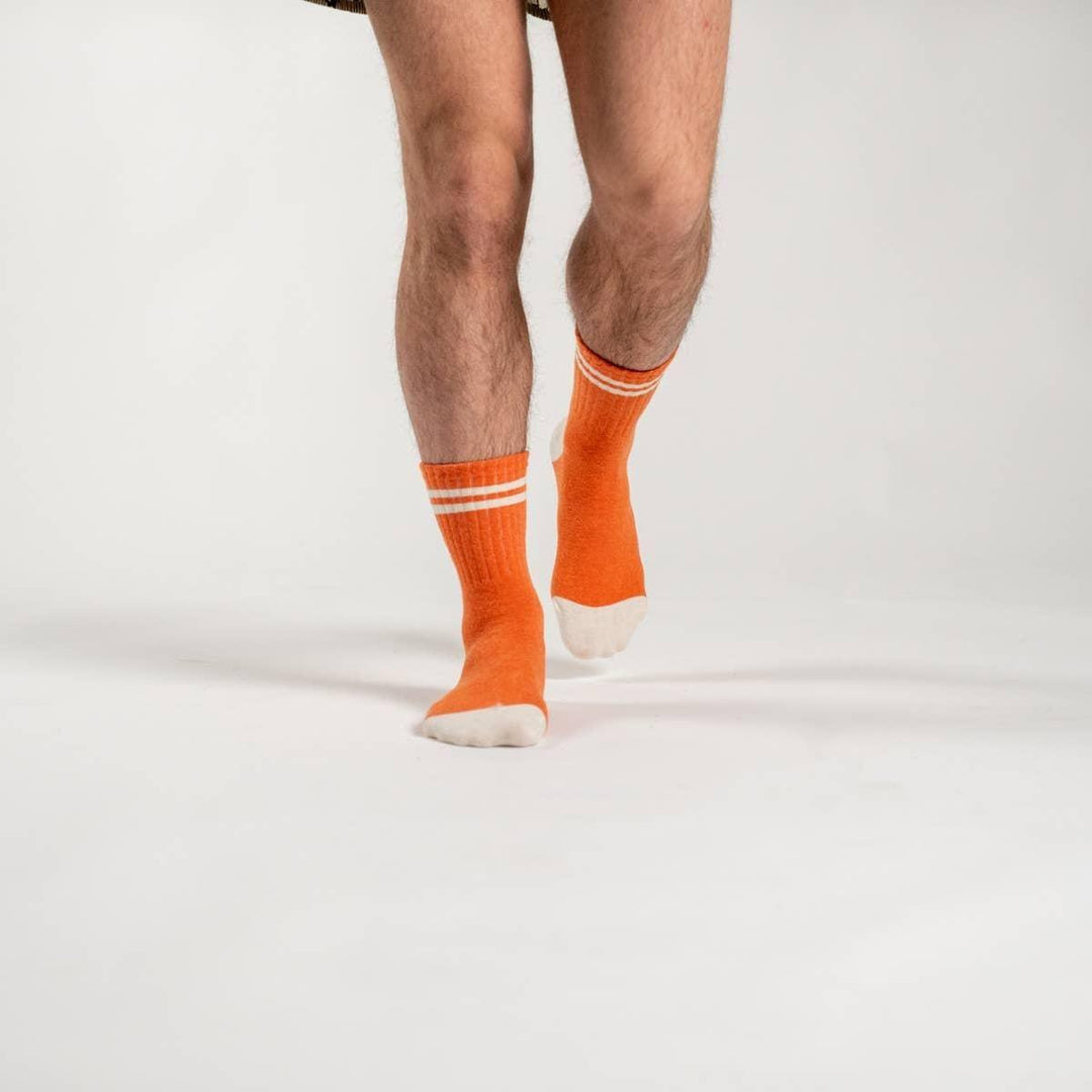 The Retro Orange Combed Cotton Socks