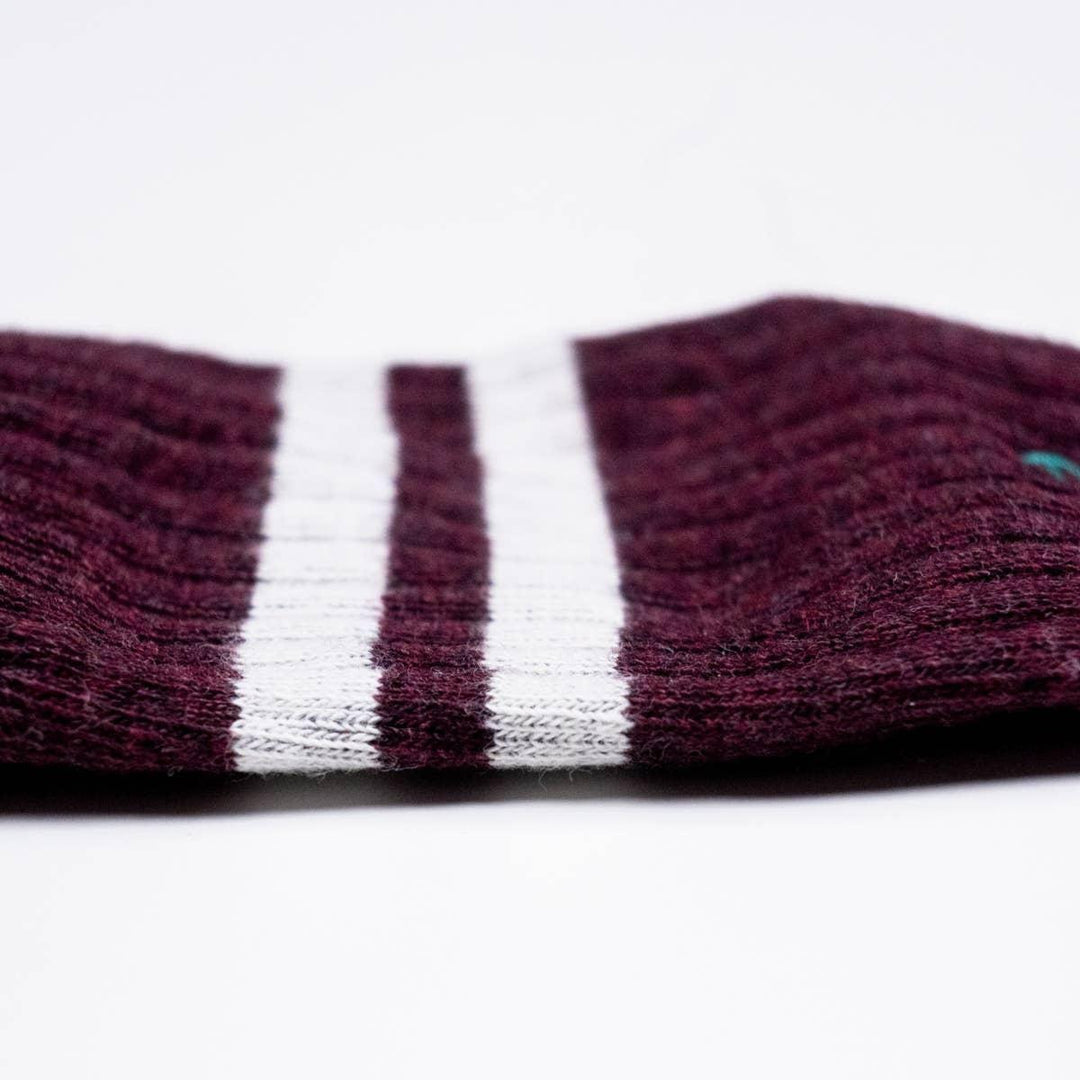 The Retro Burgundy Combed Cotton Socks