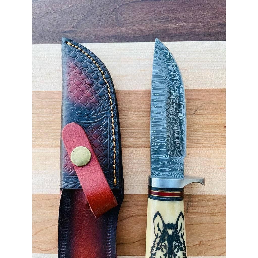 Wilderness Howl Damascus Steel Knife