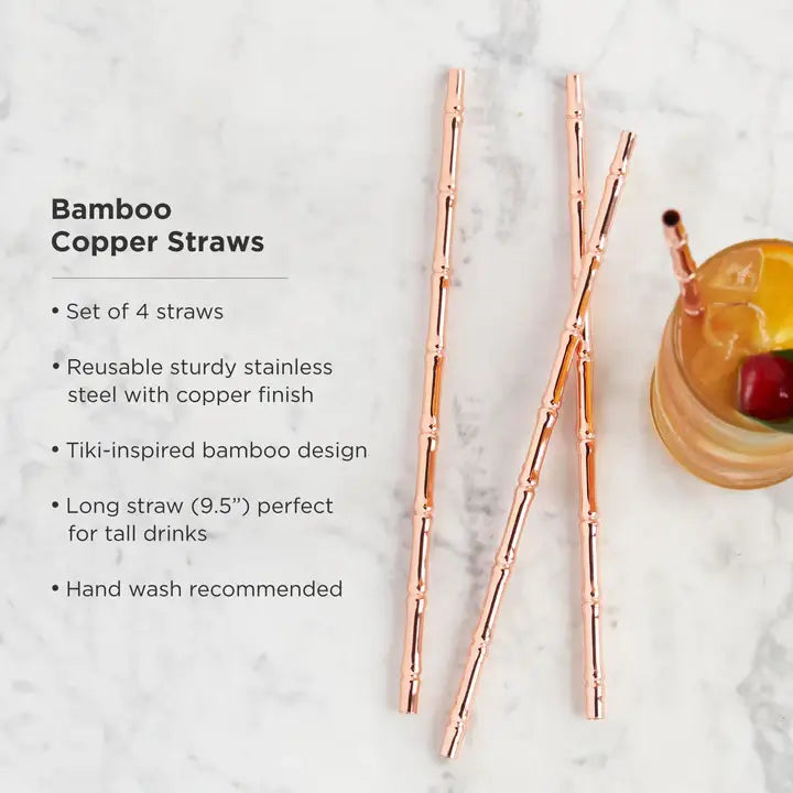 Copper-Plated Bamboo Straws