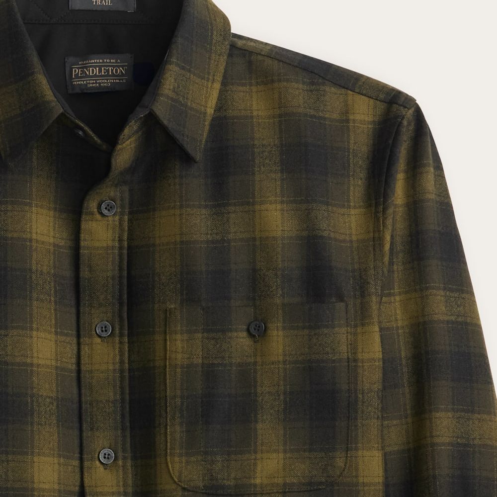 Plaid Trail Shirt | Olive/Green Plaid