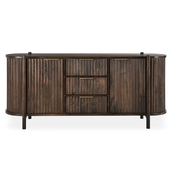 Redford 3 Drawer 2 Door Cabinet | Bark Brown