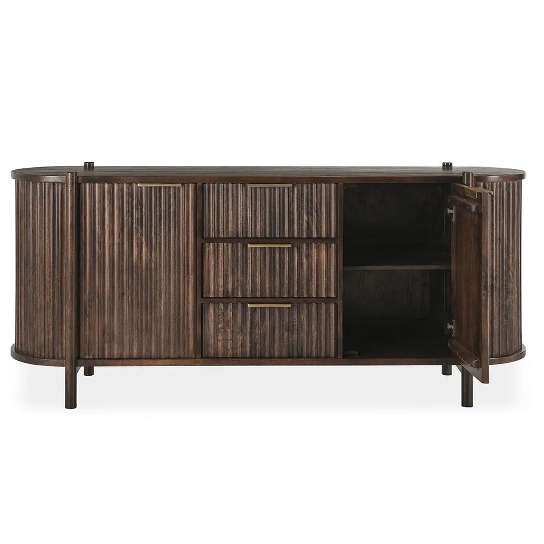 Redford 3 Drawer 2 Door Cabinet | Bark Brown