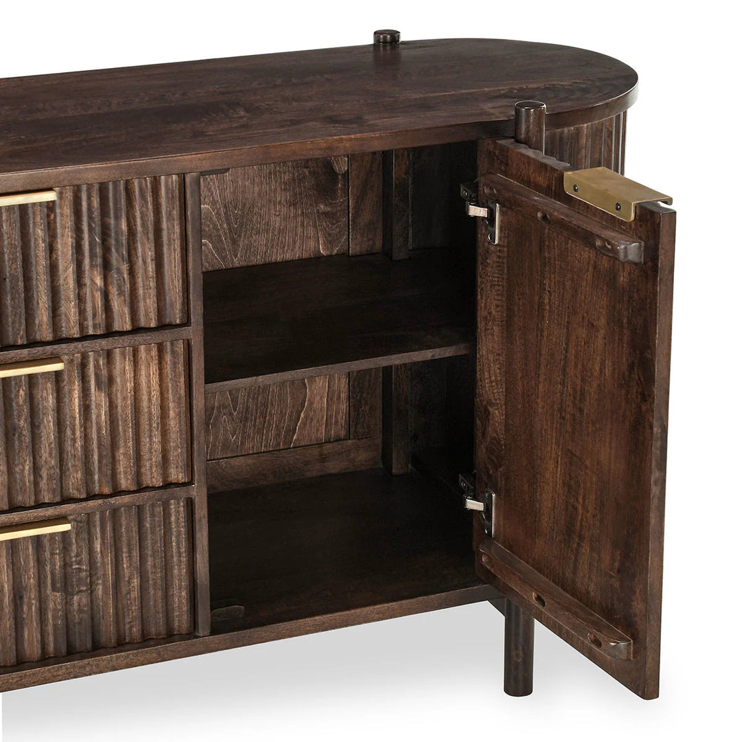 Redford 3 Drawer 2 Door Cabinet | Bark Brown