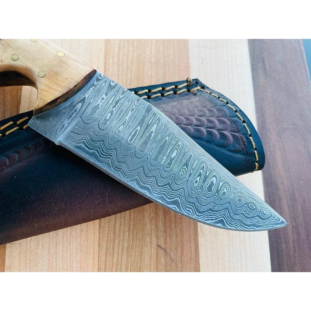 RusticLoom Damascus Utility Knife