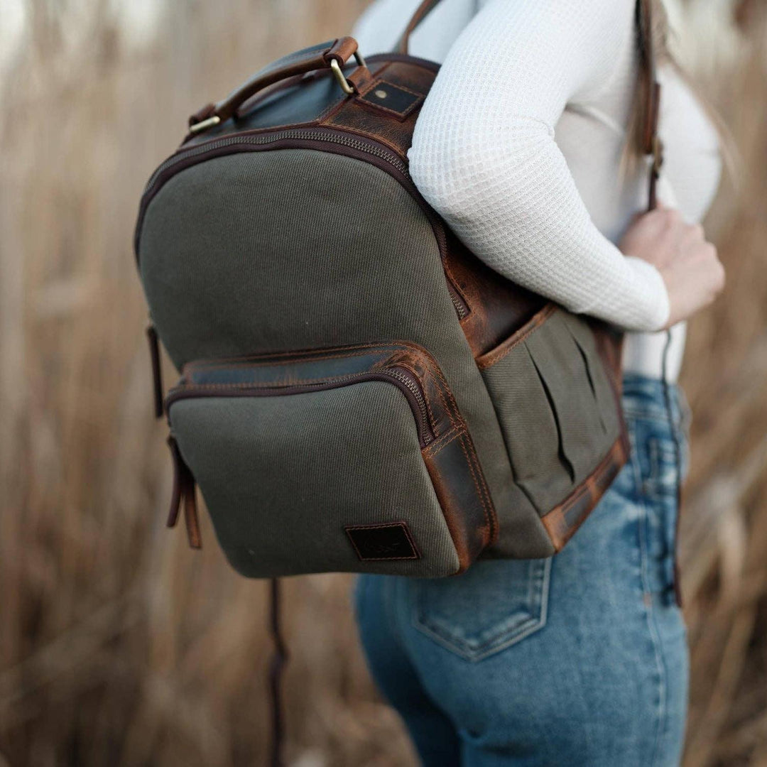 Day Traveler Canvas Backpack | Pewter Green