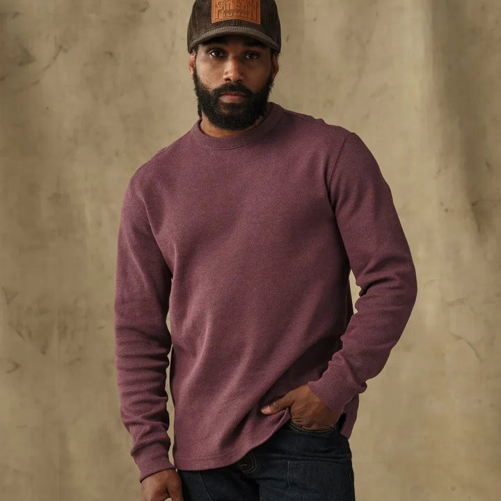 Waffle Knit Thermal Crewneck | Dark Port Heather
