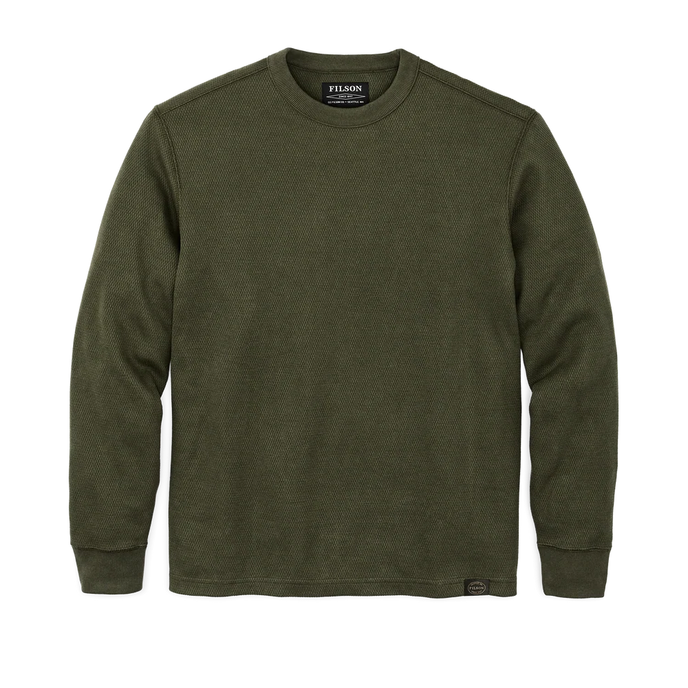 Waffle Knit Thermal Crewneck | Mossy Rock