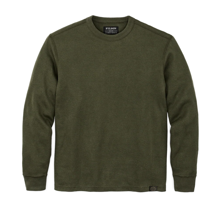 Waffle Knit Thermal Crewneck | Mossy Rock