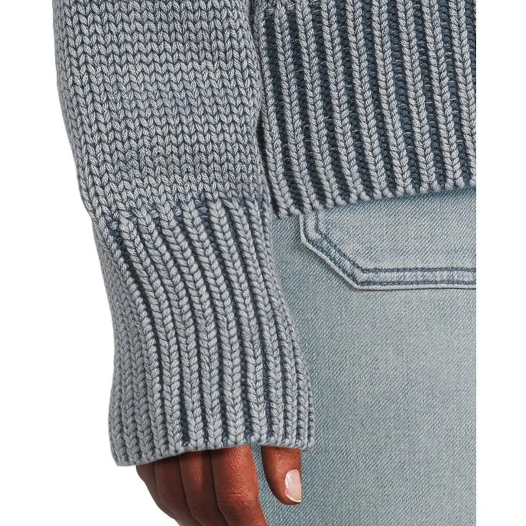 Sunwashed Cotton Roll Neck Sweater | Blue