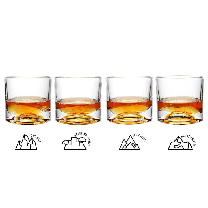 American Peaks Crystal Rocks Glass Set
