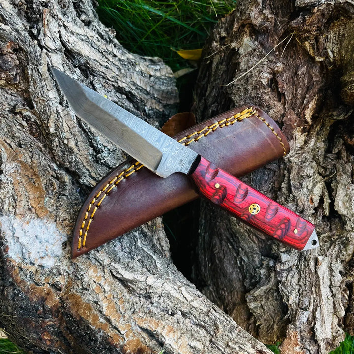 Damascus Steel Compact Tanto Kendo