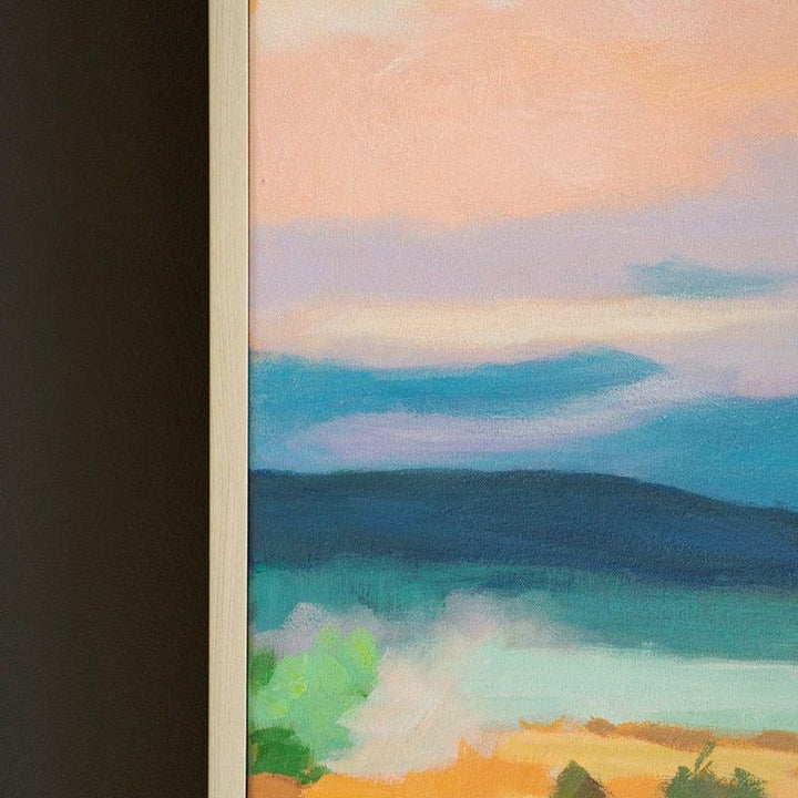 Framed Acrylic Cowboy Painting