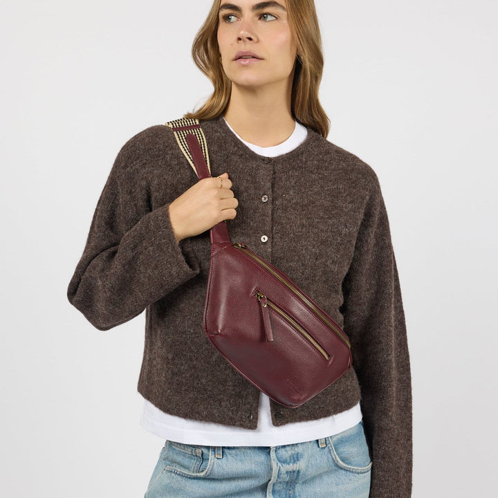Drew Bum Bag | Dark Cherry Soft Grain Leather