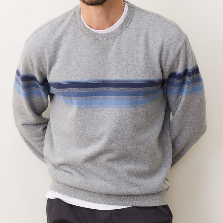 Cloud 9 Fleece Relaxed Crewneck | Multi Stripe