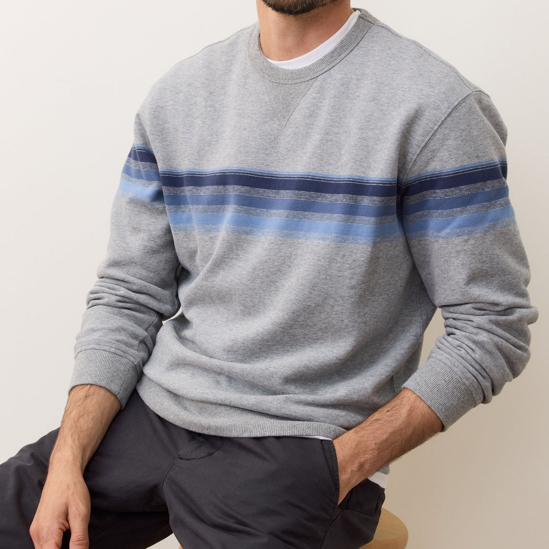 Cloud 9 Fleece Relaxed Crewneck | Multi Stripe