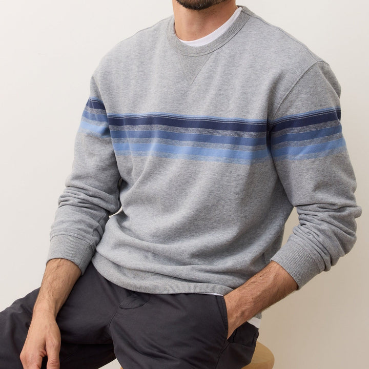 Cloud 9 Fleece Relaxed Crewneck | Multi Stripe