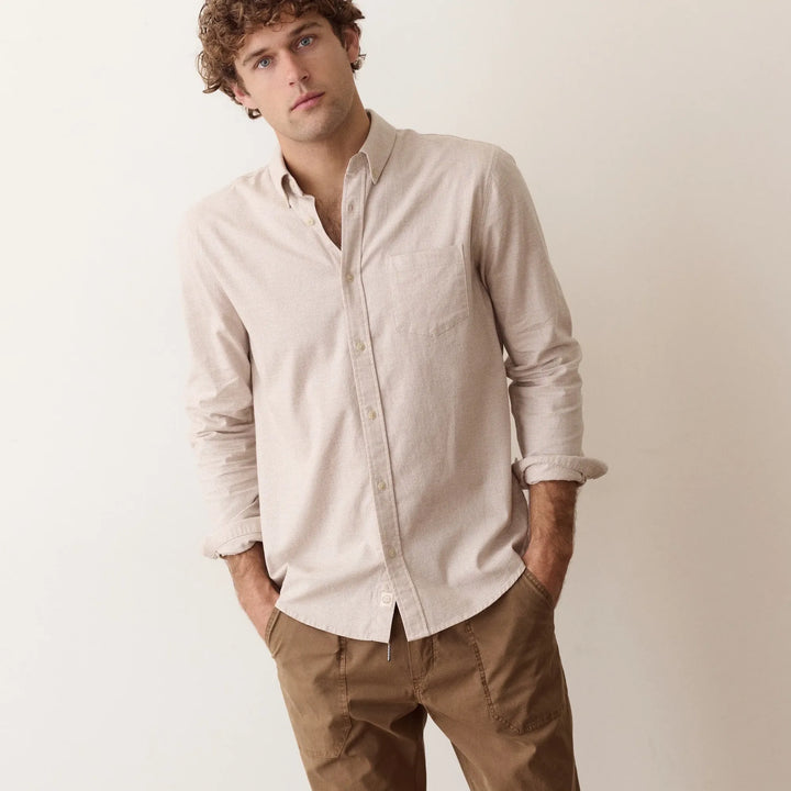 California Oxford Shirt | Taupe Houndstooth