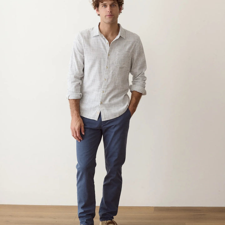 Stretch Selvage Long Sleeve Shirt | Natural/Black Stripe