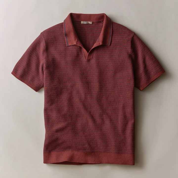 Liam Sweater Polo | Red/Navy Stripe