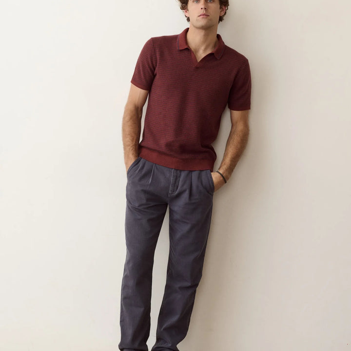 Liam Sweater Polo | Red/Navy Stripe