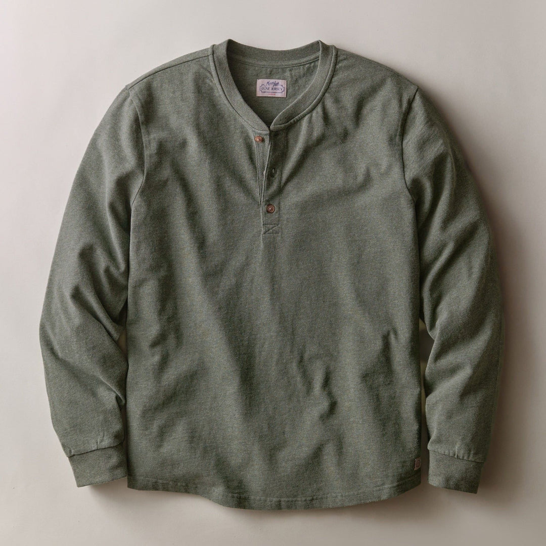 Luxe Jersey Henley | Balsam Green Heather