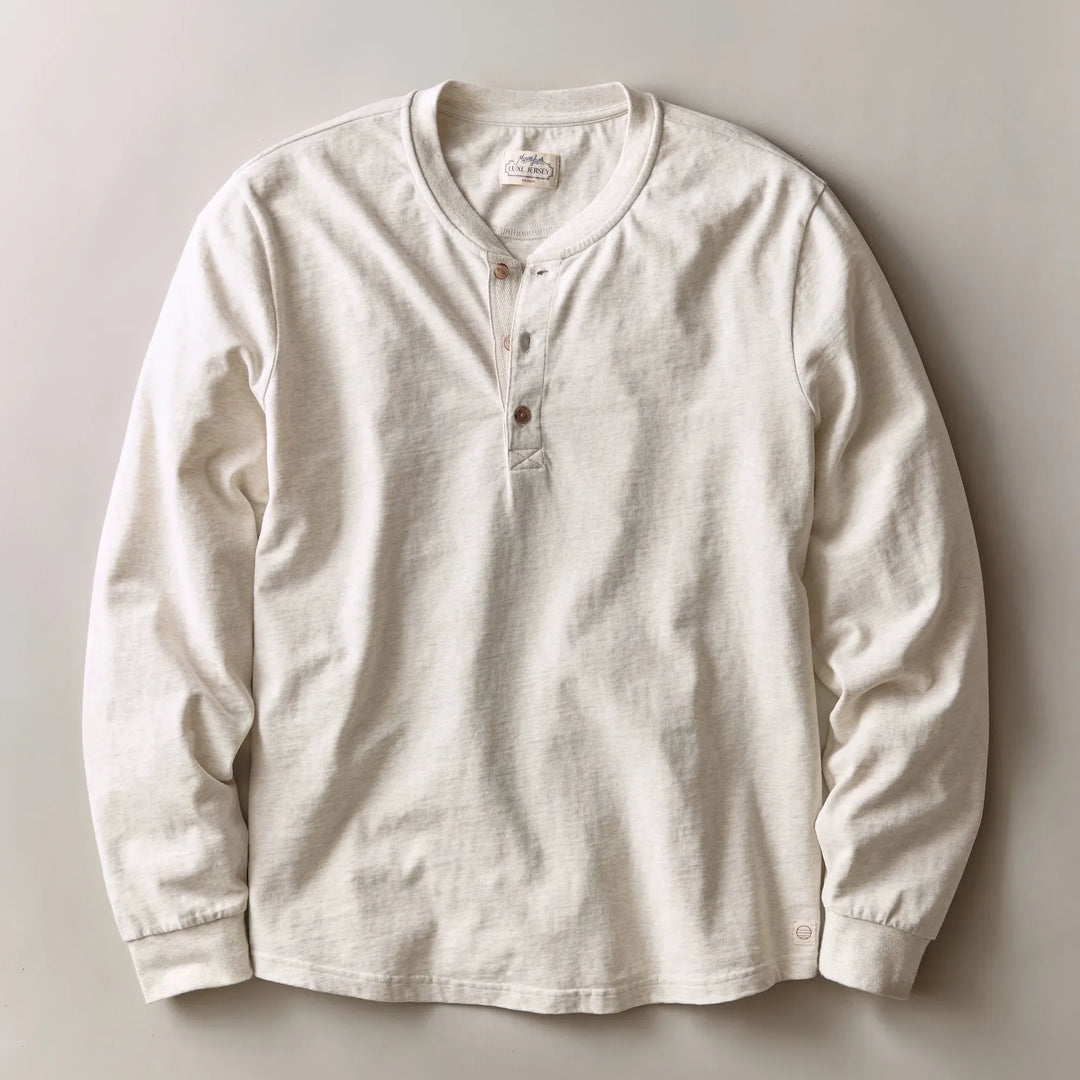 Luxe Jersey Henley | Oatmeal Heather