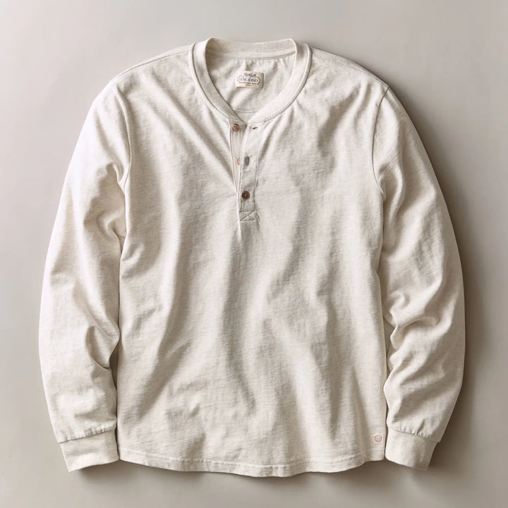 Luxe Jersey Henley | Oatmeal Heather