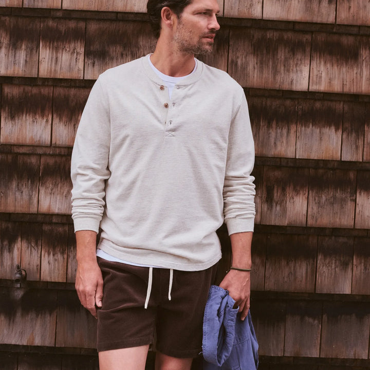 Luxe Jersey Henley | Oatmeal Heather