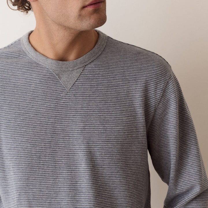 Cloud 9 Fleece Relaxed Crewneck | Heather Grey Stripe
