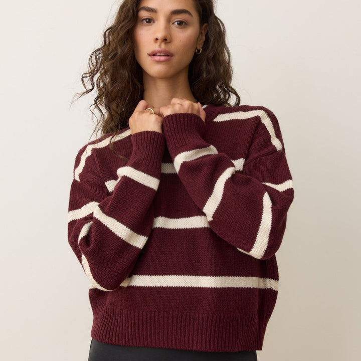Berkeley Crewneck Sweater | Cherry Stripe