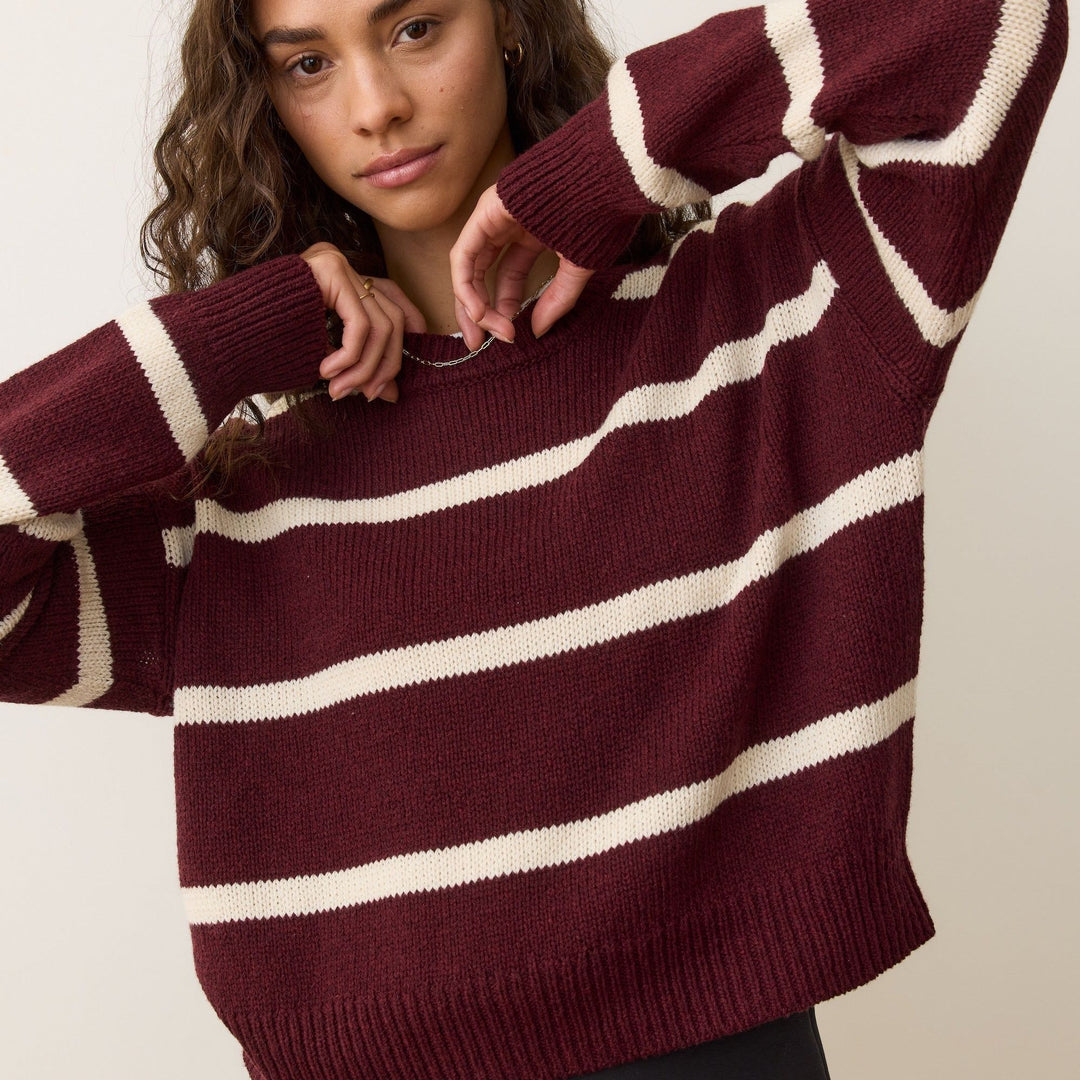 Berkeley Crewneck Sweater | Cherry Stripe