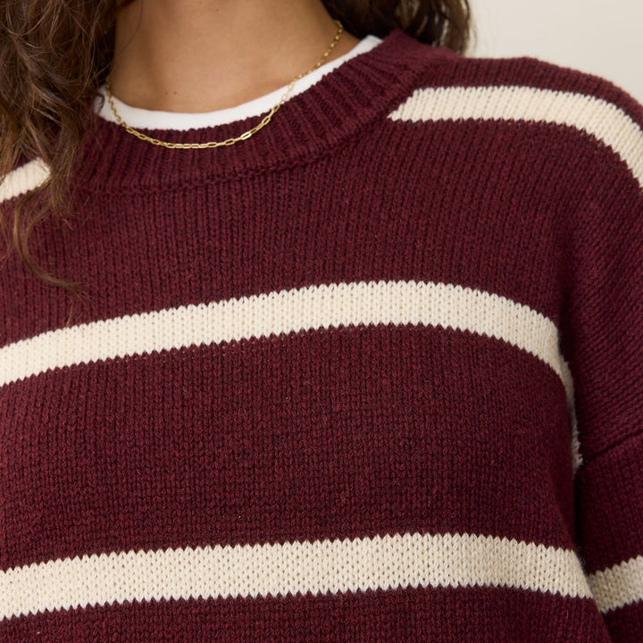 Berkeley Crewneck Sweater | Cherry Stripe
