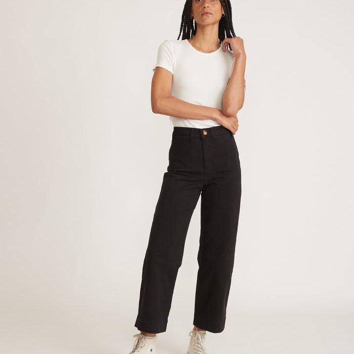 Bridget Wide Leg Crop Pant | Faded Black