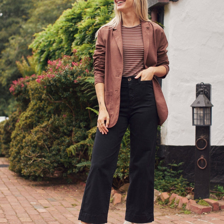 Bridget Wide Leg Crop Pant | Faded Black