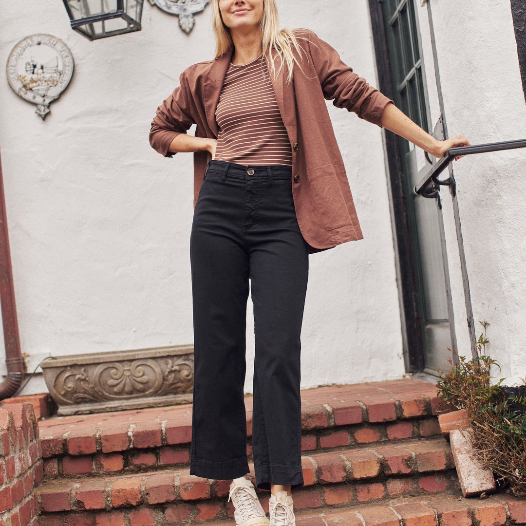 Bridget Wide Leg Crop Pant | Faded Black