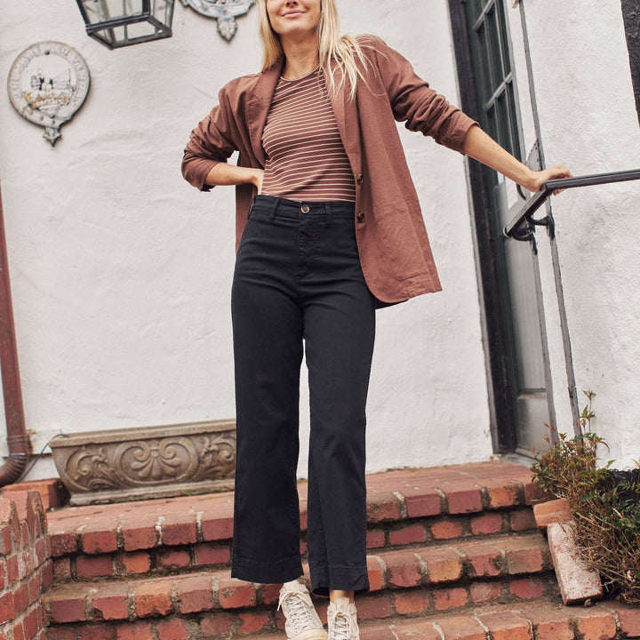 Bridget Wide Leg Crop Pant | Faded Black