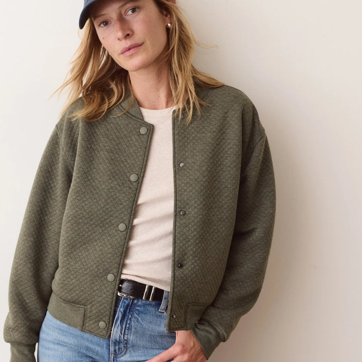Corbet Quilted Bomber | Olive Heather
