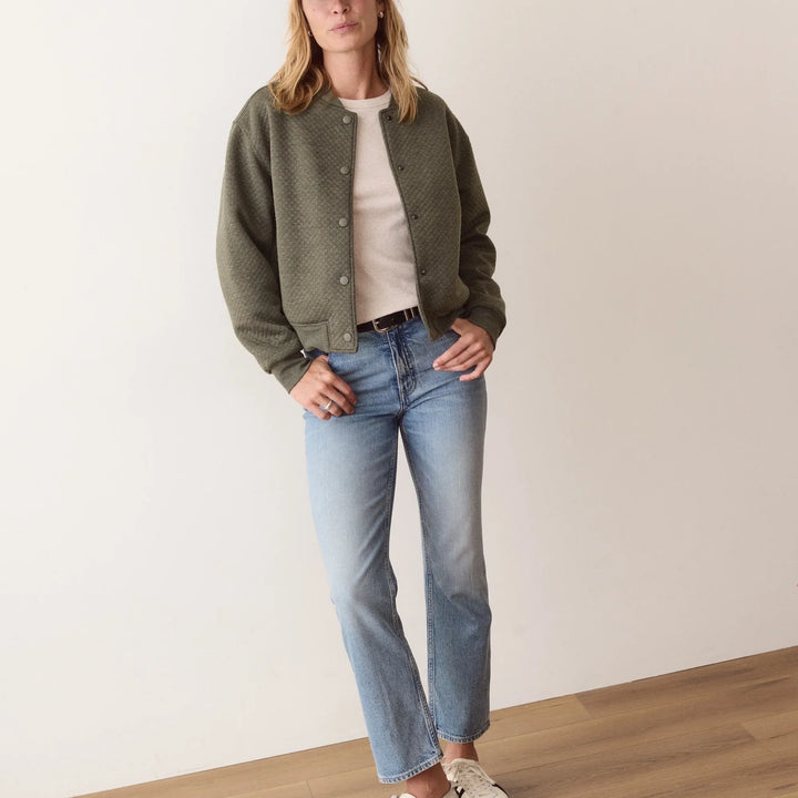 Corbet Quilted Bomber | Olive Heather