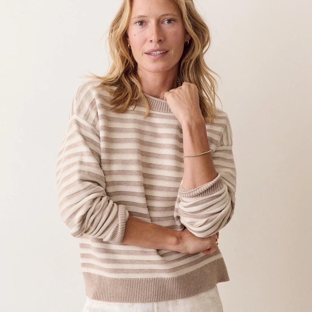 Suki Rollneck Sweater | Oatmeal Stripe