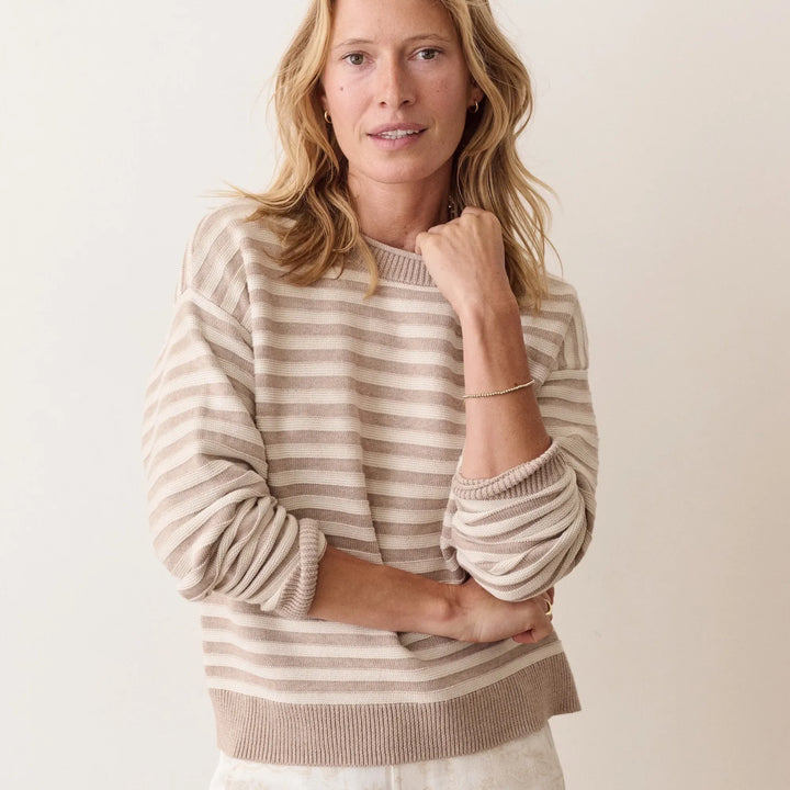 Suki Rollneck Sweater | Oatmeal Stripe