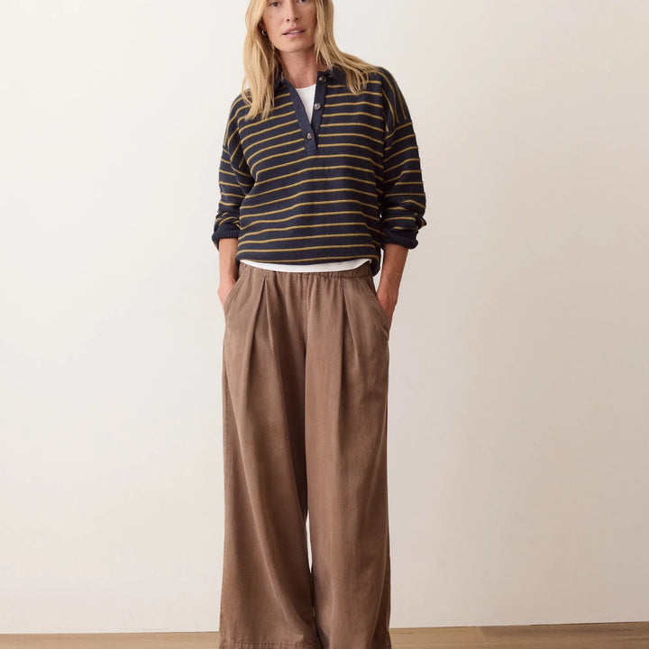 Valerie Polo Sweater | Twilight & Green Stripe