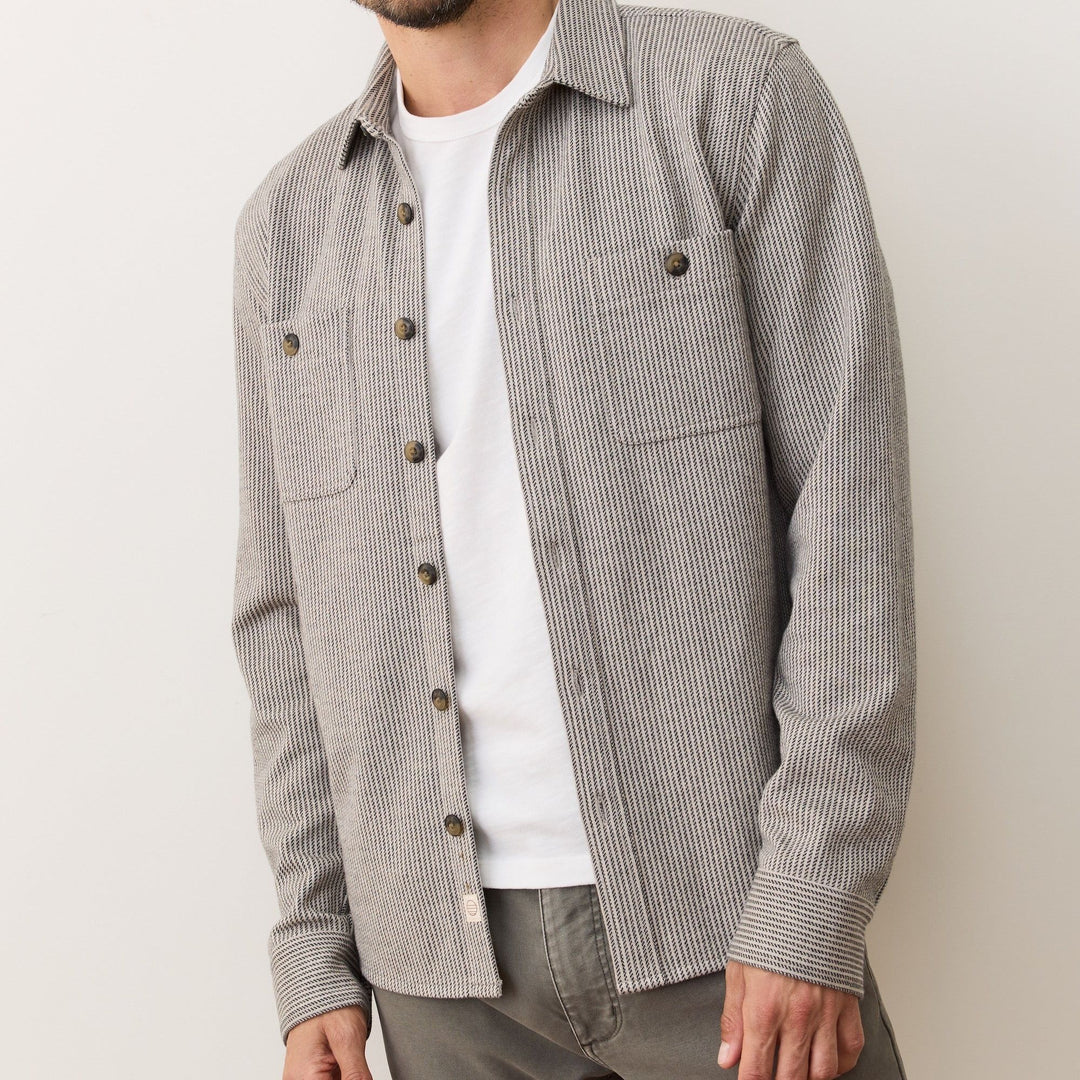 Pacifica Stretch Twill Shirt | Grey Railroad Stripe