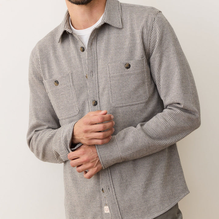 Pacifica Stretch Twill Shirt | Grey Railroad Stripe